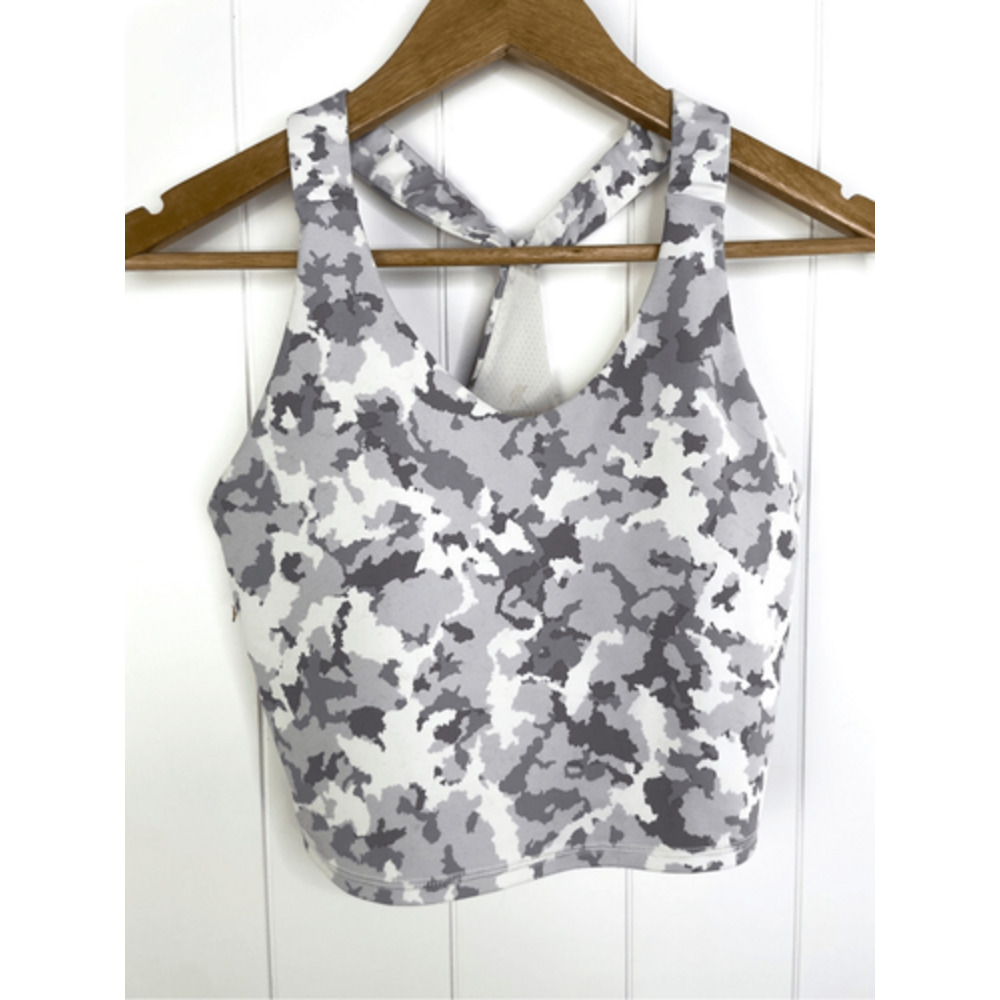 Kyodan Army Camo Grey Racerback Workout Sports Bra Longline Size S